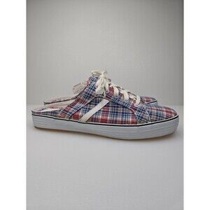 Vintage NEW Hanes Her Way Soft Fit Lace-up Plaid Mule Sneakers Y2K Women's 10